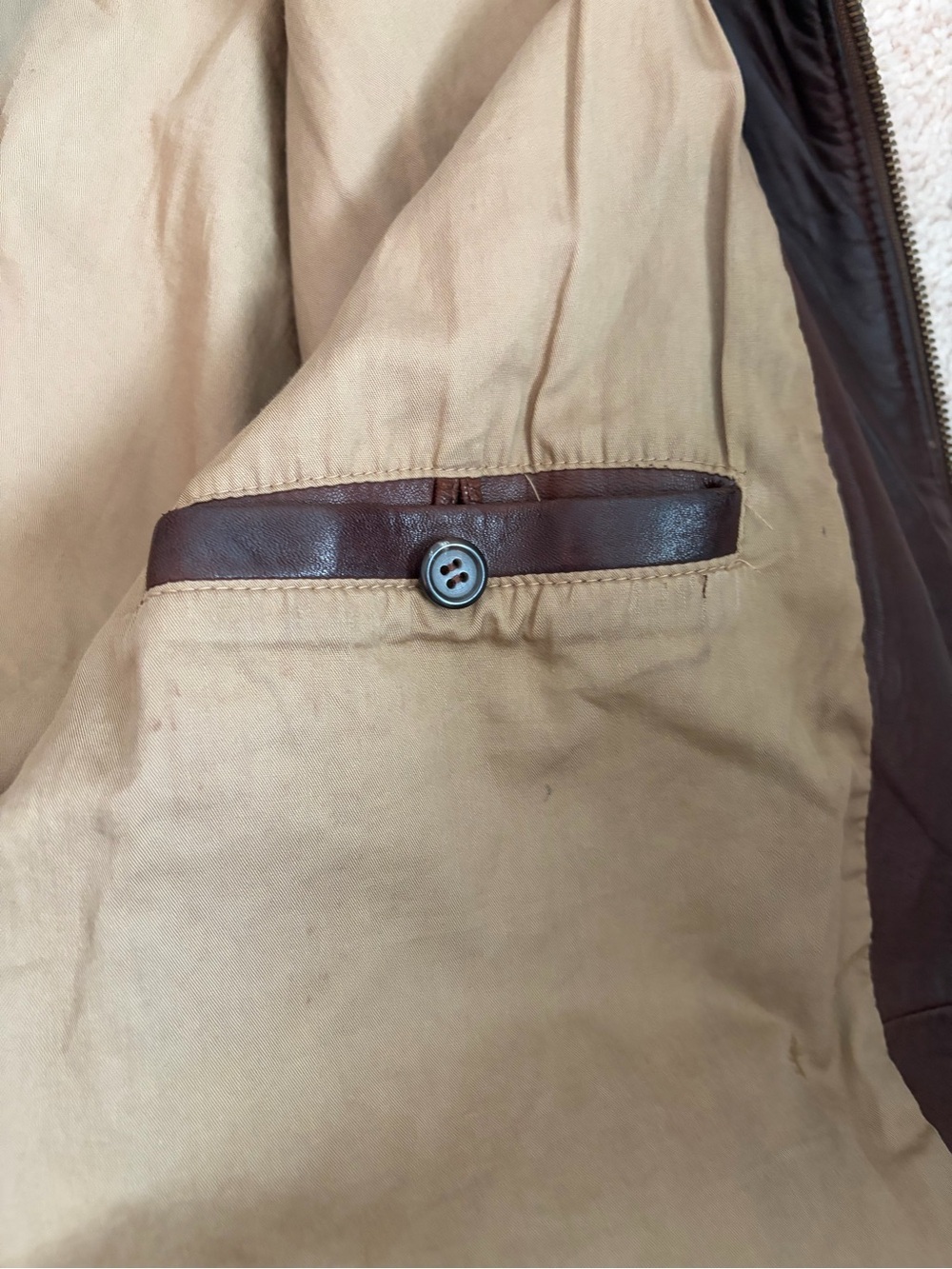 Polo Ralph Lauren Vintage Genuine Leather Brown Jacket Men's Size XL Shows Wear - Picture 13 of 16